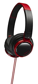 【中古】JVC HA-S200-BR 密閉型ヘッドホン 折りたたみ式 DJユースモデル ブラック&レッド
