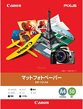 (中古品)CANON マットフォトペーパー A4 MP-101A450【メーカー名】Canon(キヤノン)【メーカー型番】【ブランド名】キヤノン【商品説明】CANON マットフォトペーパー A4 MP-101A450インクジェット対応形状：カット用途：一般紙材質：マット・コート紙枚数：50当店では初期不良に限り、商品到着から7日間は返品を受付けております。お客様都合での返品はお受けしておりませんのでご了承ください。他モールとの併売品の為、売り切れの場合はご連絡させて頂きます。当店の・品は、お客様から買い取りました中古扱い品です。ご注文からお届けまで1、ご注文⇒ご注文は24時間受け付けております。2、注文確認⇒ご注文後、当店から注文確認メールを送信します。3、在庫確認⇒お届けまで3日〜10日程度とお考え下さい。海外在庫は10日〜2週間の見込みです。4、入金確認⇒前払い決済をご選択の場合、ご入金確認後、配送手配を致します。5、出荷⇒配送準備が整い次第、出荷致します。配送業者、追跡番号等の詳細をメール送信致します。6、到着⇒出荷後、1〜3日後に商品が到着します。　※離島、北海道、九州、沖縄は遅れる場合がございます。予めご了承下さい。ご来店ありがとうございます。