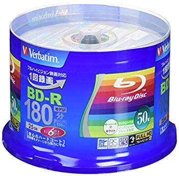 【中古】【非常に良い】三菱ケミカルメディア Verbatim 1回録画用 BD-R VBR130RP50V4 (片面1層/1-6倍速/50枚) i8my1cf
