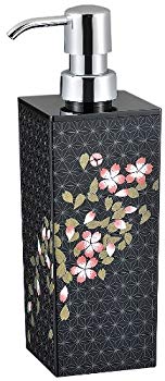 沐浴液,洗发液瓶子 - 【中古】日本製 SAKURA 角型 大 シール付 ディスペンサー詰め替えボトル(500ml) 黒 khxv5rg