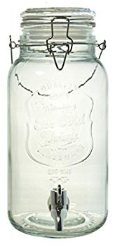【中古】【非常に良い】ガラス製 ジャグ ドリンクサーバー 蛇口付き 透明 4L - dwo...