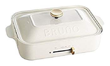 【中古】【非常に良い】BRUNO コンパクトホットプレート ホワイト 平面 たこ焼き プレート セット BOE021-WH qqffhab