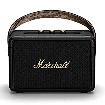 【状態　非常に良い】【中古】Marshall ワイヤレスポータブルスピーカー KILBURN II ブラック&ブラス 連続再生20時間/IPX2防滴仕様/急速充電/aptX対応 【国内正規品】【ジャンル】ポータブルスピーカー【Brand】Marshall (マーシャル)【Contributors】【商品説明】Marshall ワイヤレスポータブルスピーカー KILBURN II ブラック&ブラス 連続再生20時間/IPX2防滴仕様/急速充電/aptX対応 【国内正規品】KilburnII(キルバーンII)は、コンパクトながらクリアな中・高音と迫力のある低音を再生するパワフルなステレオスピーカーです。KilburnIIのトップパネルには、低音、高音、音量のためのアナログ・コントロール・ノブが装備されており、あなたが望む正確な音に微調整することができます。インタラクション・ノブは、ロックンロールの黄金時代に後押しされたレトロなデザインに仕上がっています。また、IPX2の防滴性能を搭載。頑丈で耐久性に優れた設計が採用されています。急速充電機能搭載で、充電開始から20分でポータブルプレイタイム3時間までチャージされます(フル充電までは2.5時間要します)。上部パネルにあるビジュアルバッテリーインジケーターを見れば、ひと目でバッテリー利用状況を確認することができます。Marshall公式ストア,で購入されたもののみ国内正規品として製品保証一年当店では初期不良に限り、商品到着から7日間は返品を 受付けております。 お客様都合での返品はお受けしておりませんのでご了承ください。 他モールとの併売品の為、売り切れの場合はご連絡させて頂きます。 ご注文からお届けまで 1、ご注文⇒24時間受け付けております。 2、注文確認⇒当店から注文確認メールを送信します。 3、在庫確認⇒中古品は受注後に、再メンテナンス、梱包しますので、お届けまで3日〜10日程度とお考え下さい。 4、入金確認⇒前払い決済をご選択の場合、ご入金確認後、配送手配を致します。 5、出荷⇒配送準備が整い次第、出荷致します。配送業者、追跡番号等の詳細をメール送信致します。※離島、北海道、九州、沖縄は遅れる場合がございます。予めご了承下さい。 6、到着⇒出荷後、1〜3日後に商品が到着します。ご来店ありがとうございます。