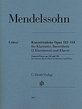 Konzertstuecke op. 113 und 114 fuer Klarinette Basetthorn (2 Klarinetten) und Klavier d2ldlup