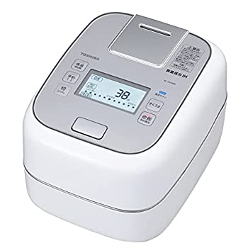 【中古】【非常に良い】東芝 炊飯器 5.5合 真空 圧力 IH 玄米 コース付 日本製 保温 40時間 合わせ 炊き 備長炭 かまど 本羽釜 グランホワイト RC-10ZWM(W)
