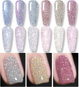 BORN PRETTY ジェルネイル ラメ フラッシュネイル ジェルネイル グリッター カラージェルセット 10ml 6色 ネイル ジェル ラメ ジェルネイルセ...