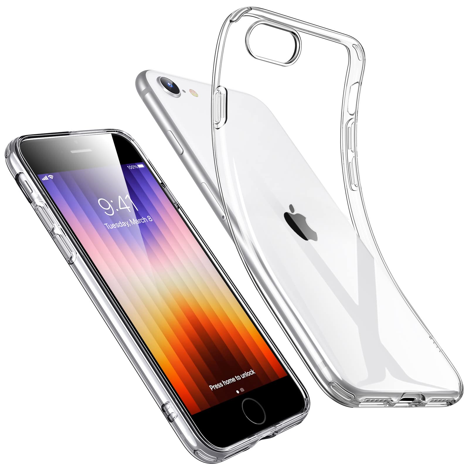 ESR iPhone SE3 ケース iPhone SE 第3/2世代 iPhone 8 iPhone 7対応 クリアシリコンケース 薄型 柔軟 透明 TPU保護カバー 衝撃吸収 黄変しにくい クリア