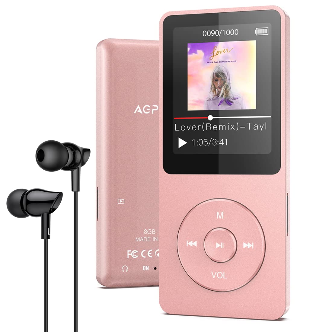 AGPTEK MP3プレーヤー MP3プレーヤー Bluetooth5.3 AGPTEK ウォークマン HIFI 内蔵16GB SDカード対応 40時間長再生時間 軽量 コンパクト FMラジオ ダイレクト録音対応 操作簡単 小型 通勤/ランニング/ヨガ/言語学習などに適用 イヤホン付き ギフト プレゼント A02ST