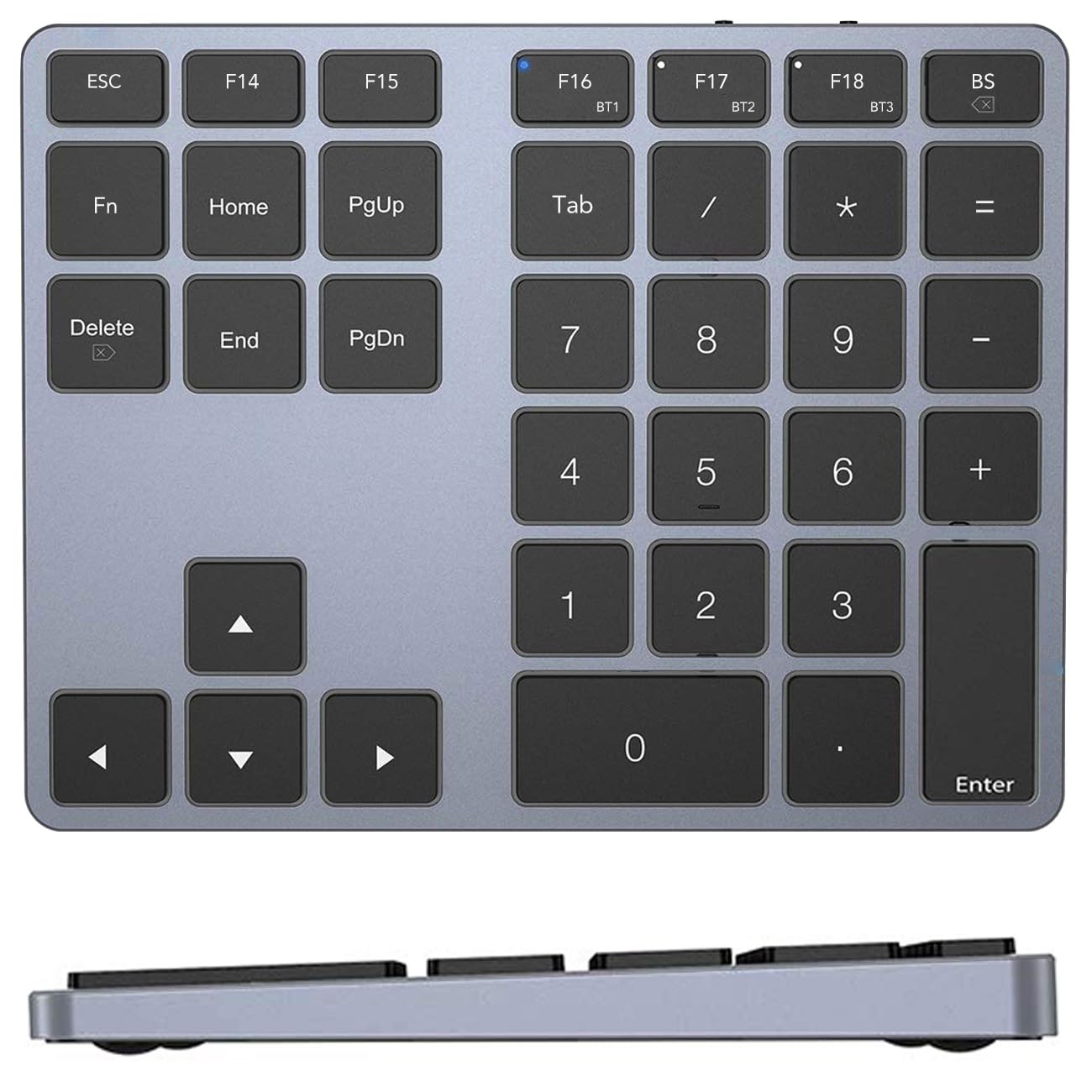 テンキー Bluetooth KcBlueJP ワイヤレス 数字 キーボード MacOSショートカットキー搭載 複数のBluetooth接続が可能 35キー 拡張 充電式 スリム MAC用に設計 アルミ合金製 MacBook Pro/Air,iPad Pro/Air/iPhone/Windows対応