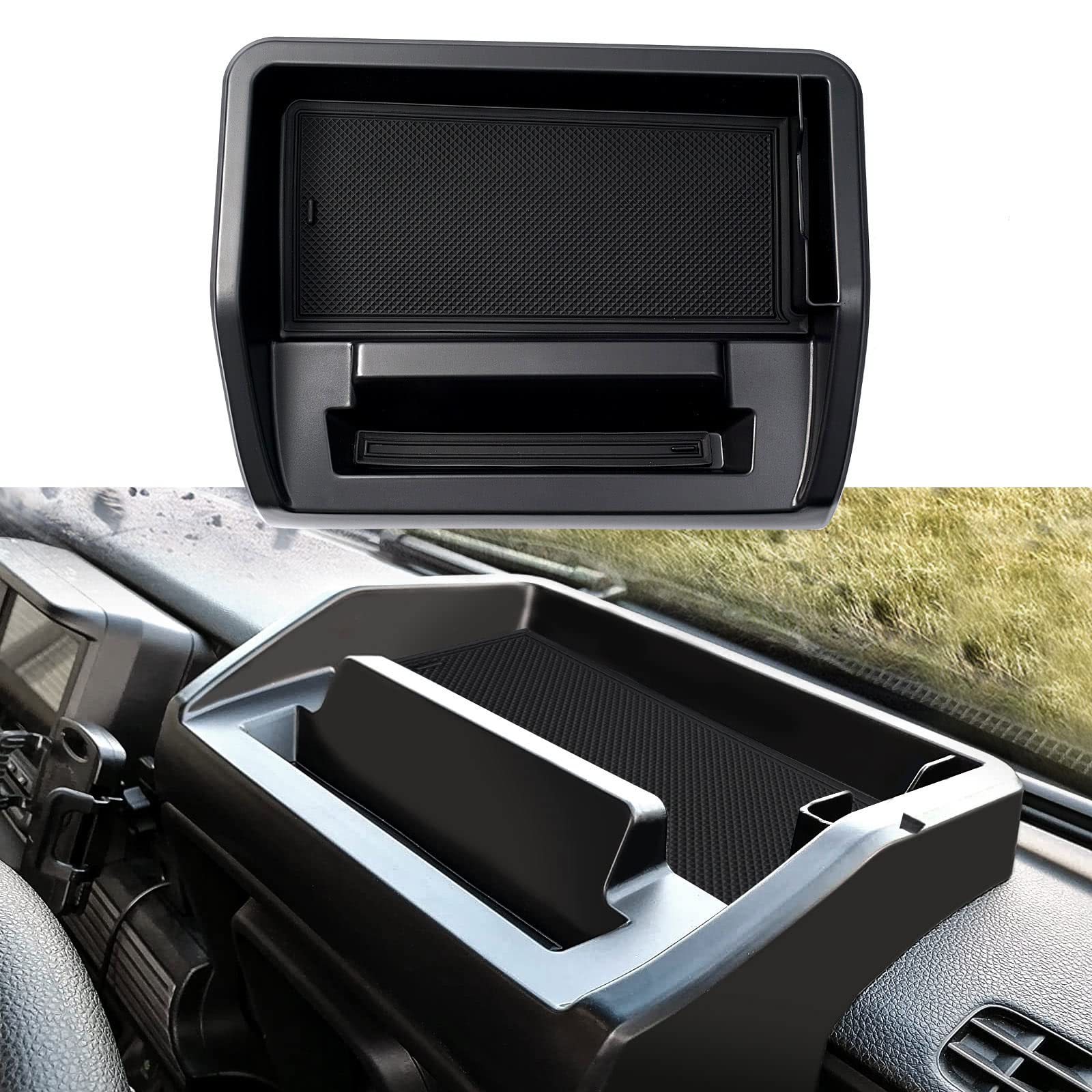 【送料無料】LIMSTYLE ホンダ N-VAN JJ1 JJ2 ダッシュボードトレイ 車内収納ボックス 3Dトレイ スマホホルダー 小物入れ 車種専用 滑り止め ラバーマット付き 装着簡単 (ホンダ N-VAN JJ1/JJ2型, 無地ブラック)