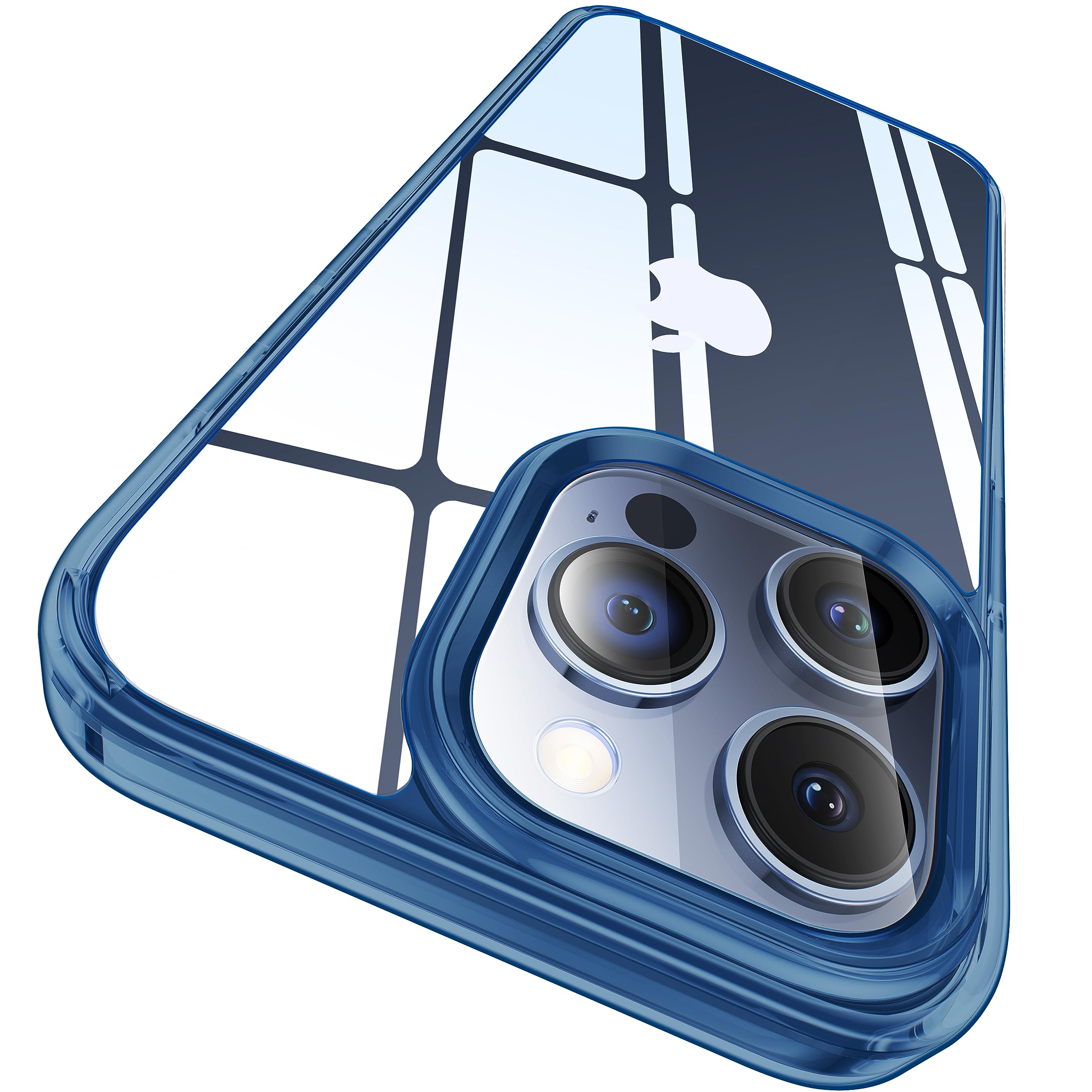 【極々透明感・革新耐黄変技術】CASEKOO iPhone 15 Pro 用 ケース クリア 耐衝撃 米軍MIL規格 ストラップホール付き ワイヤレス充電対応 いPhone15Pro用ケース 6.1インチ アイフォン15Pro ケース「KORI 」ブルー
