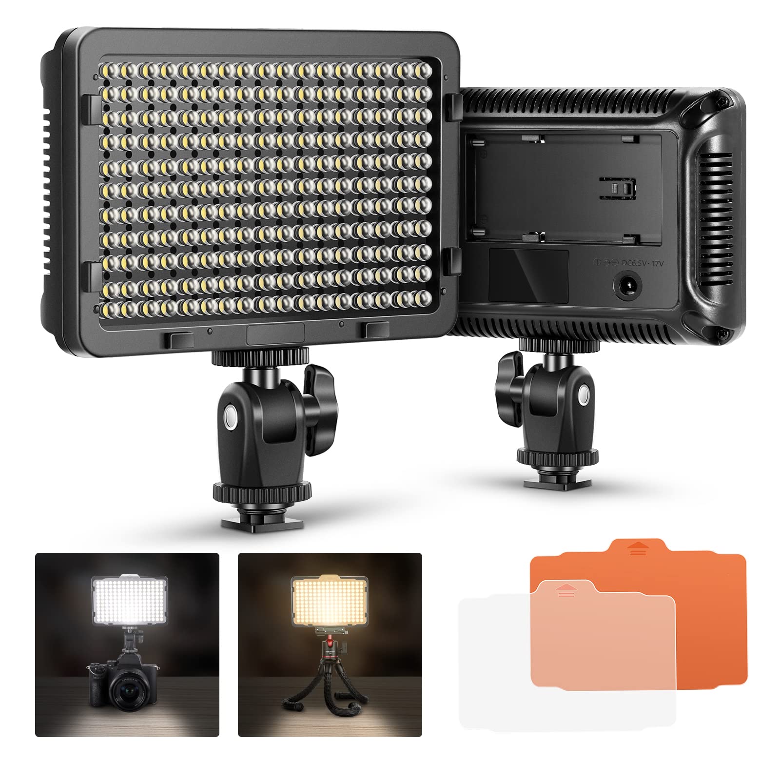 Neewer ビデオライト 撮影ライト カメラ用ビデオライト 176個LED球 調光可能 超高輝度 5600K 1/4"スレッド デジタル一眼レフカメラに対応（バッテリーなし）