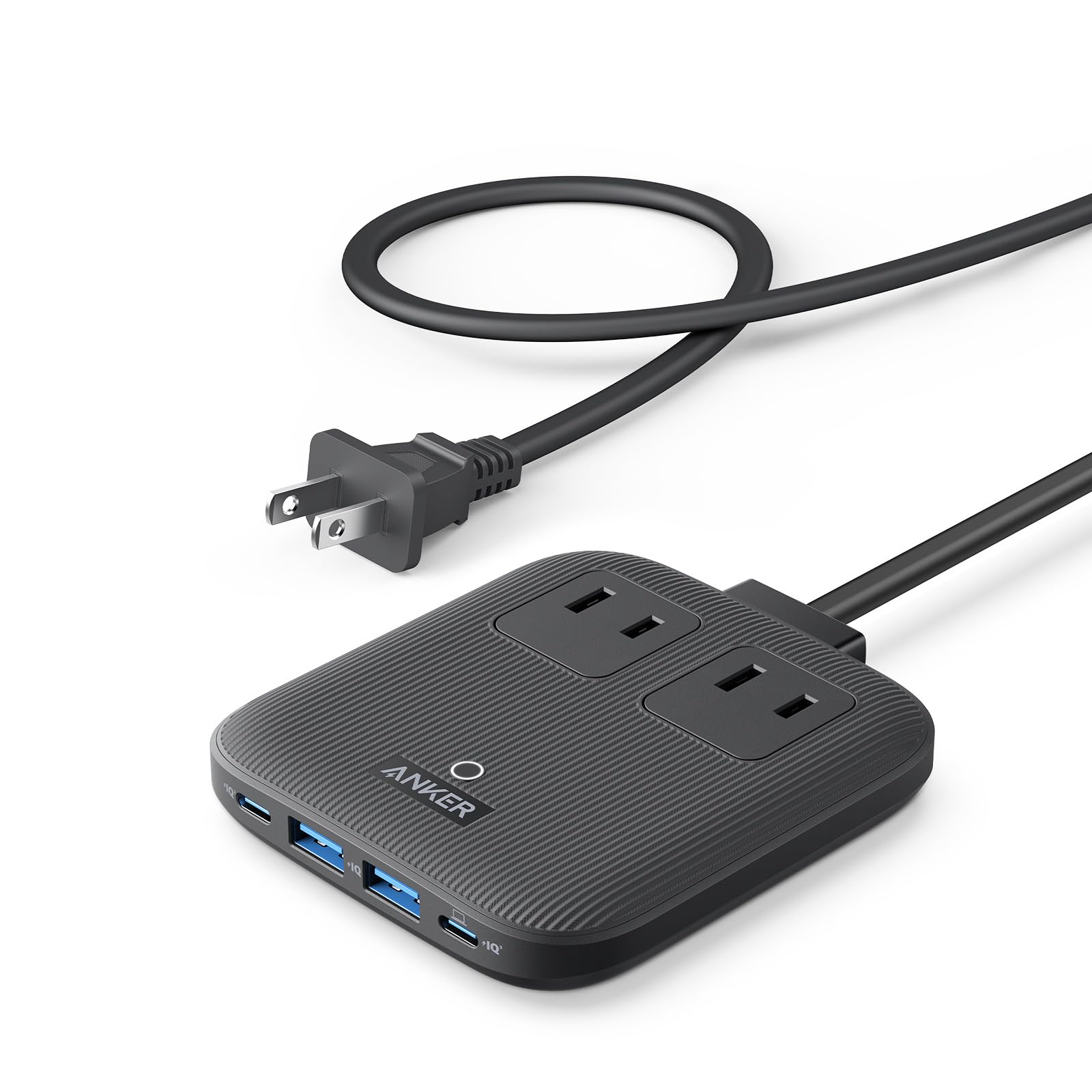 Anker Nano Charging Station (6-in-1, 67W) (USBタップ 電源タップ AC差込口 2口 USB-C 2ポート USB-A 2ポート 延長コード 1.5m) 【PSE技術基準適合】MacBook PD対応 Windows PC iPad iPhone Galaxy Android スマートフォン ノートPC 各種 その他機器対応 (ブラック)