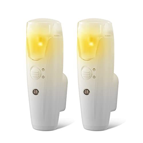 緊急LED懐中電灯、3-in-1充電式停電ライト、緊急事態用照明センサー常夜灯家庭用、多機能ポータブル自動ハンドヘルドライト、2パック