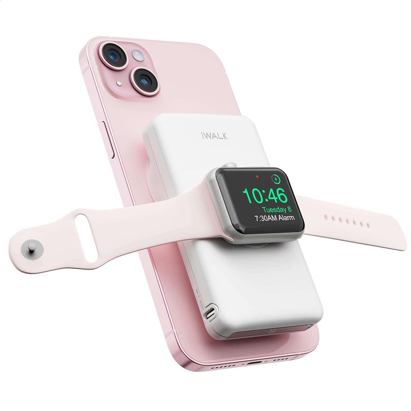 iWALK MAG-Xモバイルバッテリー マグネット式ワイヤレス充電器10000mAh PD急速充電 Apple Watchとiphone同時充電 アップルウォッチ充電..