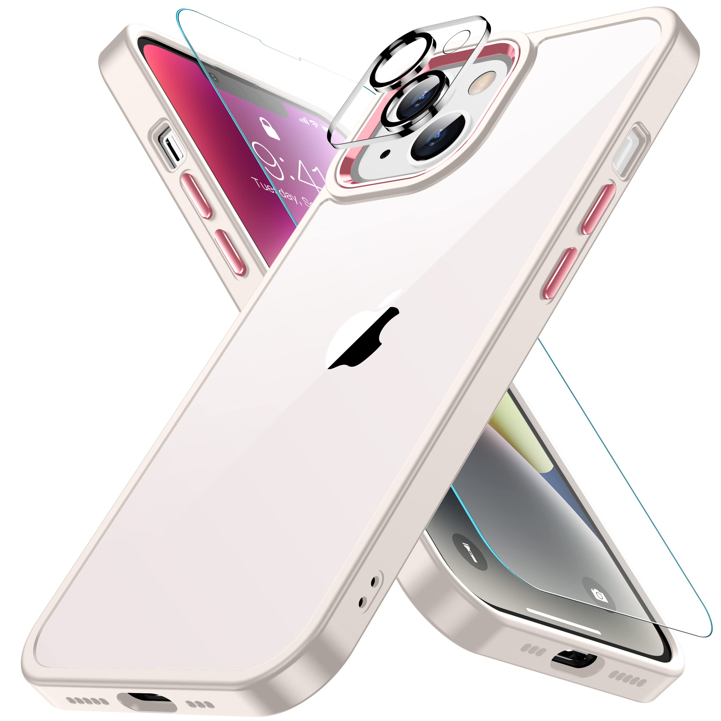 iPhone14 用 ケース オフホワイト 耐衝撃 カメラレンズ保護付き 黄ばみ防止 アイフォン14ケース 米軍MIL規格 耐久性 SGS認証 アイホン14ケース ワイヤレス充電対応 スマホケース あいふぉん14 カバー 6.1インチ