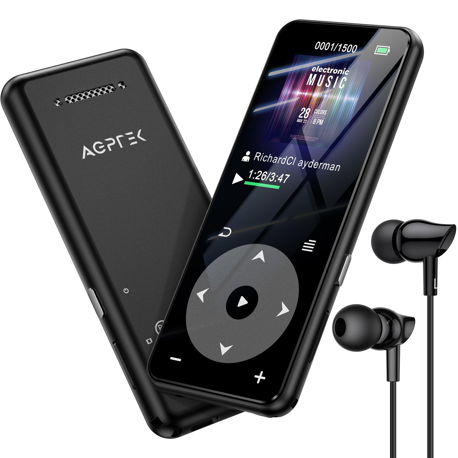 AGPTEK MP3プレーヤー 【ストレージUP】 MP3プレーヤー Bluetooth5.3 内蔵32GB AGPTEK ウォークマン HIFI スピーカー搭載 TFカード対応 128GBまで拡張可能 長再生時間 キーランプ 高コスパ FMラジオ ダイレクト録音対応 操作簡単 小型 ロックボタンで誤動作防止 通勤/ランニング/ヨガ/言語学習