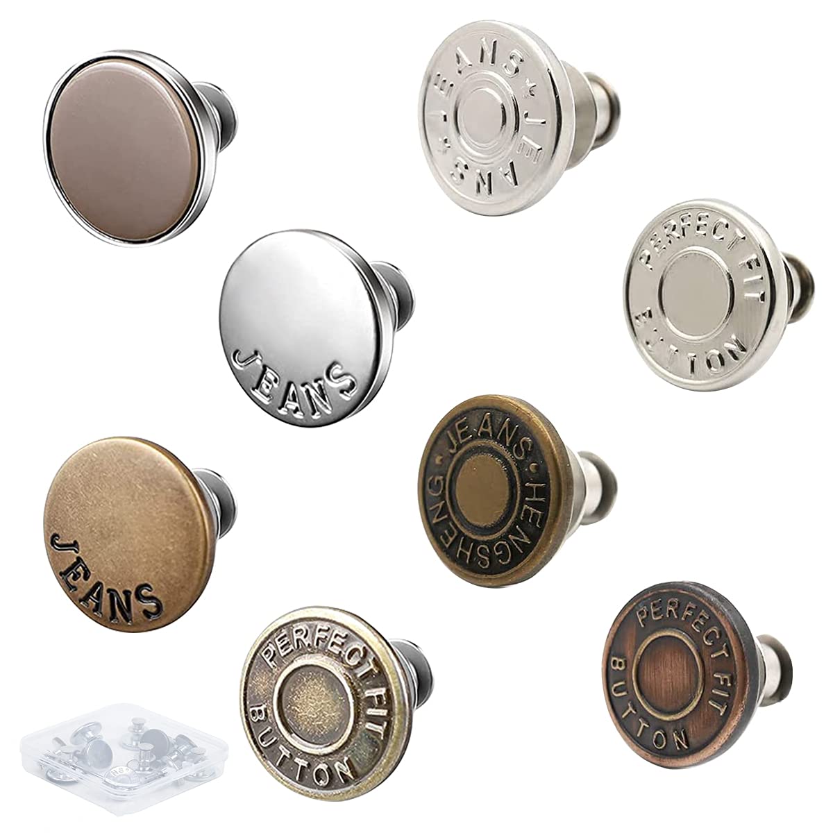 【送料無料】YFFSFDC ジーンズにぴったりのボタンピン、 取り外し可能および ジャンボタンピン縫いなし、 調節可能な金属ボタン、パンツのウエスト増減可能、ジ...