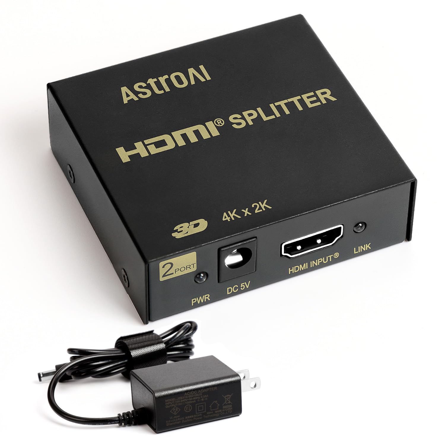 AstroAI HDMI 分配器 HDMI スプリッター HDMI 同時出力 1入力2出力 アダプターPSE認証 同時出力 4K 3D HDCP Ver 1.4 Nintendo Switch PS4 Xbox HDTV DVDプレーヤーなど対応 動作確認済 結束バンド付きブラック お歳暮