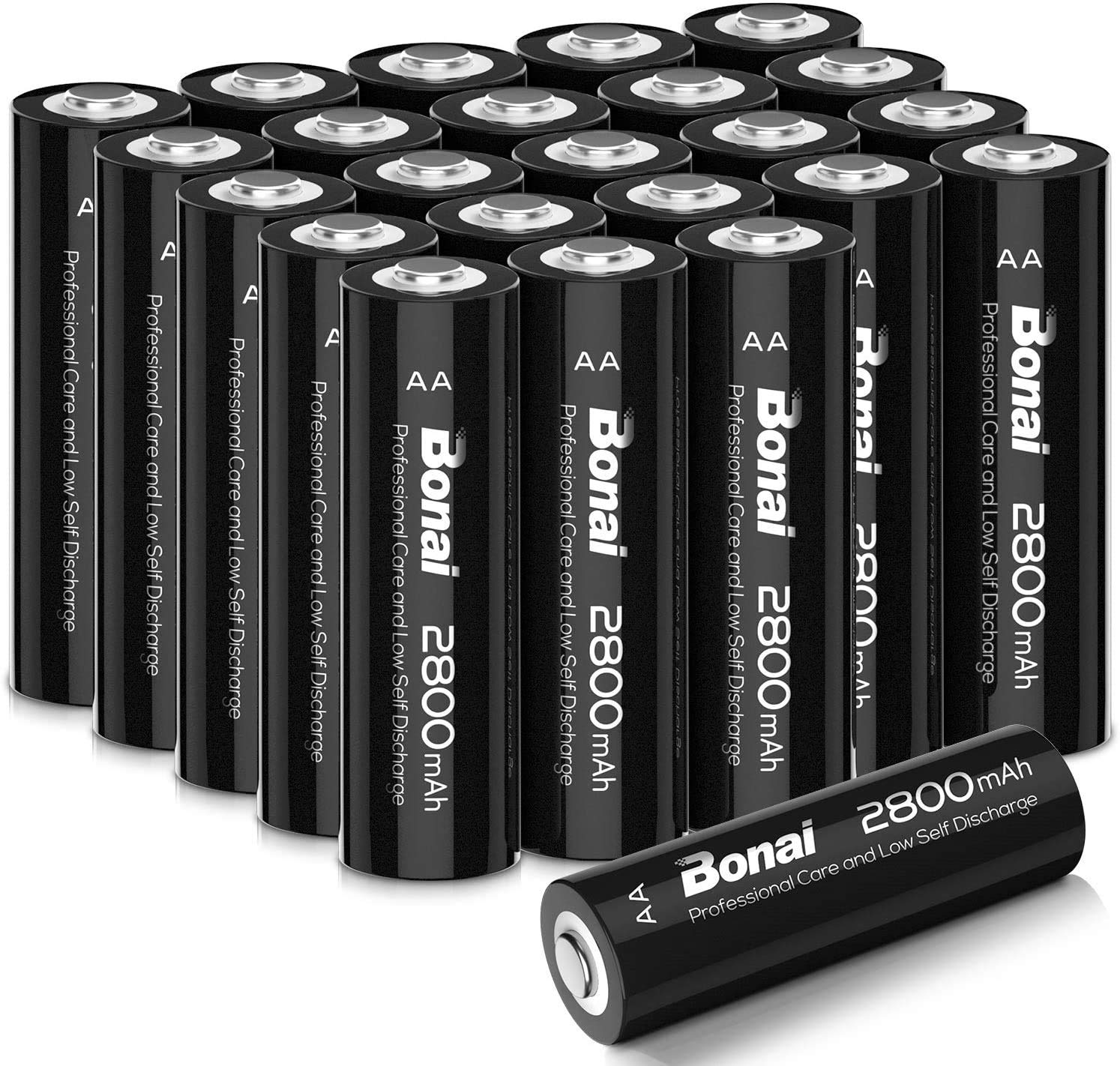 BONAI 単3形 充電池 充電式ニッケル水素電池 24個パック（2800mAh 約1200回使用可能） 液漏れ防止設計 自然放電抑制 環境友好タイプ