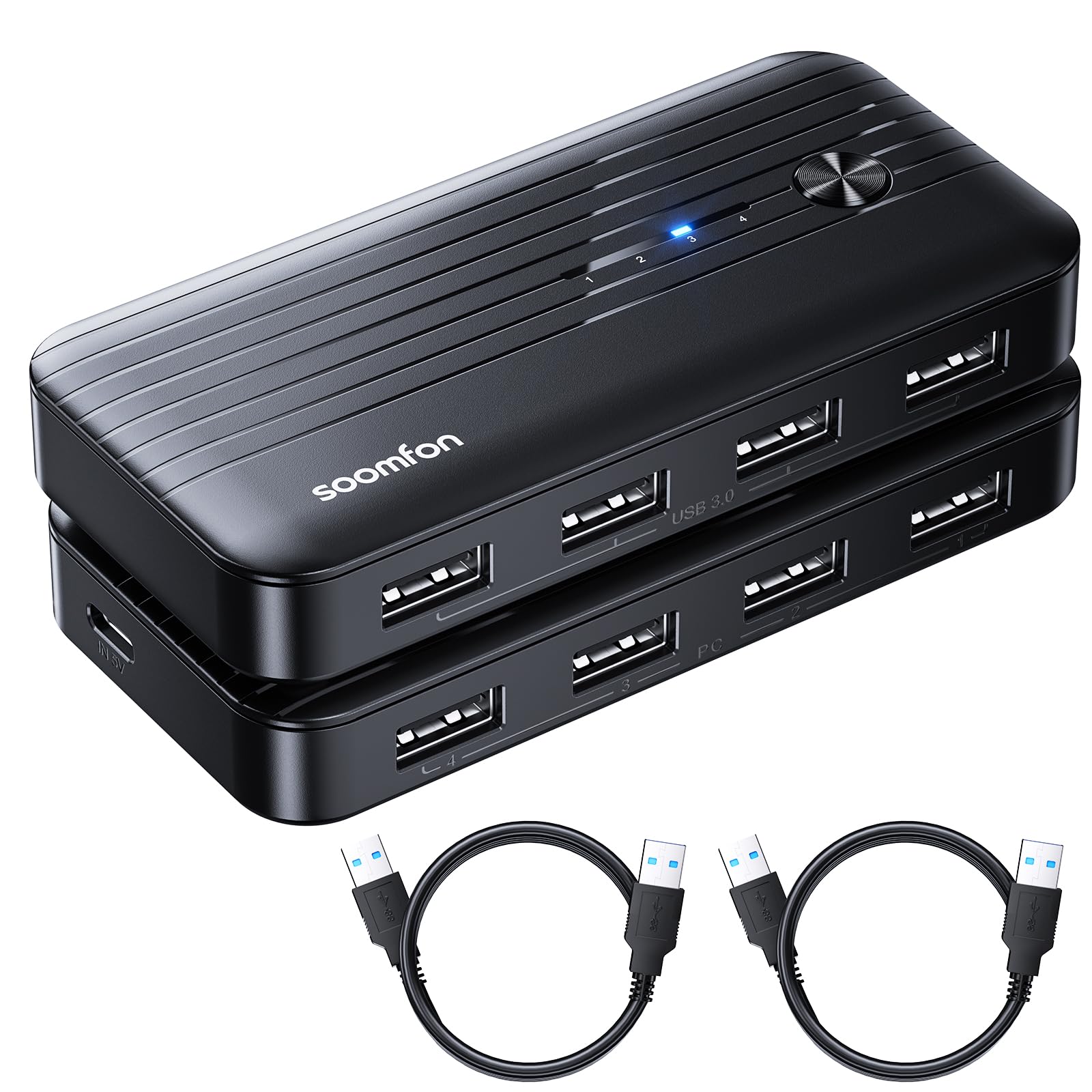 USB 切替器 4入力4出力 - SOOMFON USB切替機 PC4台用 USB3.0 スイッチャー マウス キーボード セレクタ..