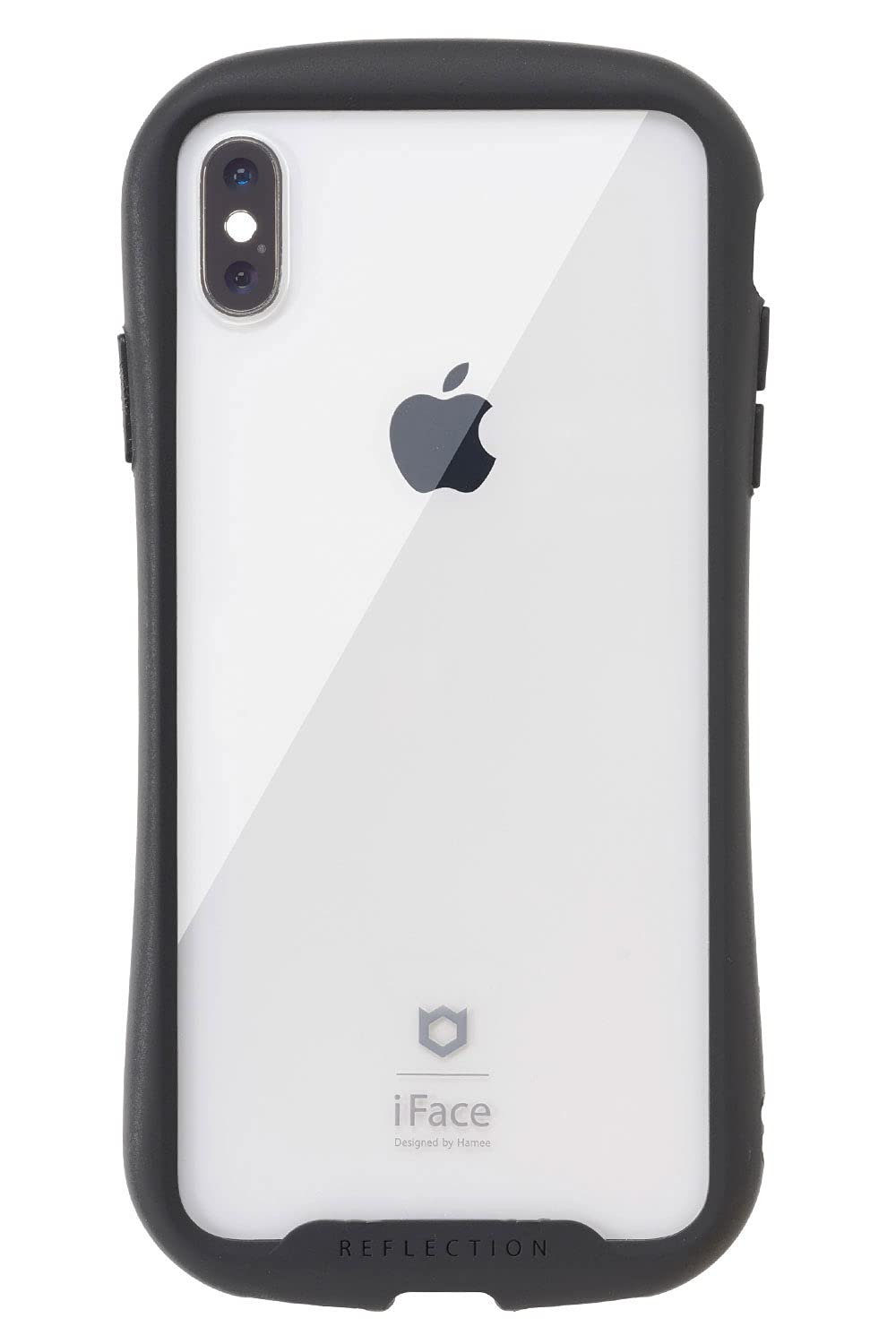 iFace Reflection iPhone XS Max ケース クリア 強化ガラス (ブラック)