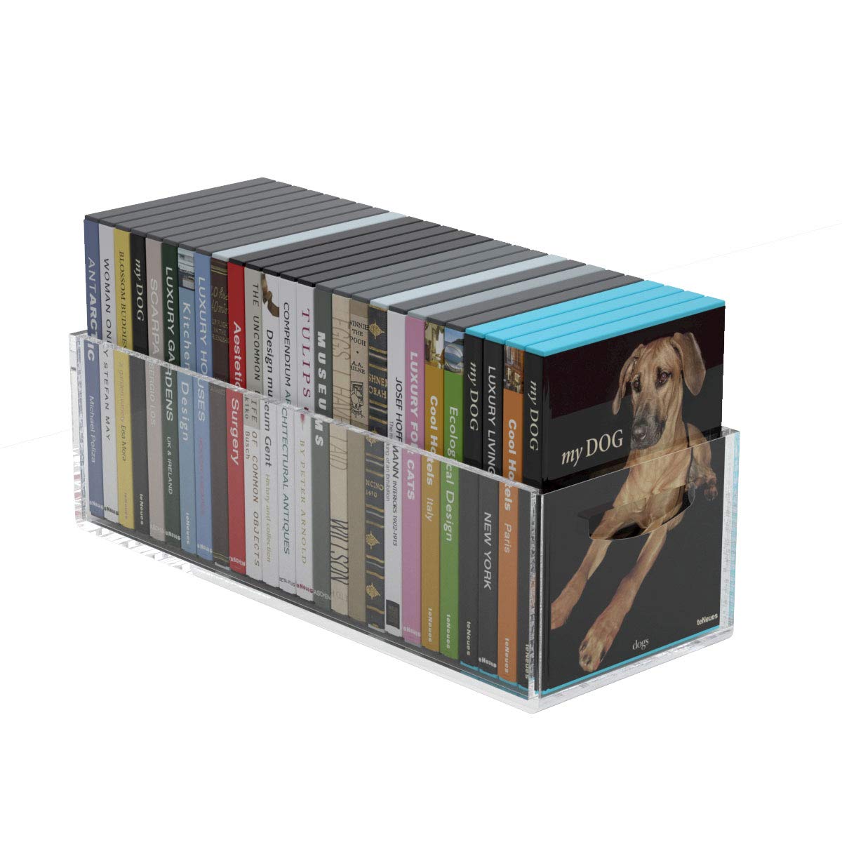 NIUBEE CD・DVD収納ケース 透明アクリル製 ps5ゲームソフト、アニメ収納ボックス 『W40×D15.6×H12.8cm』 CD/DVD/ブルーレイ 最大200枚収納 多機能：本、パンフレット、文房具など小物入れ