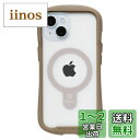iFace Reflection Magnetic iPhone 15 ケース MagSafe 対応 クリア 強化ガラス (ベージュ)【アイフェイス アイフォン15 用 iphone15 用 カバー マグセーフ 耐衝撃 透明 ストラップホール】
