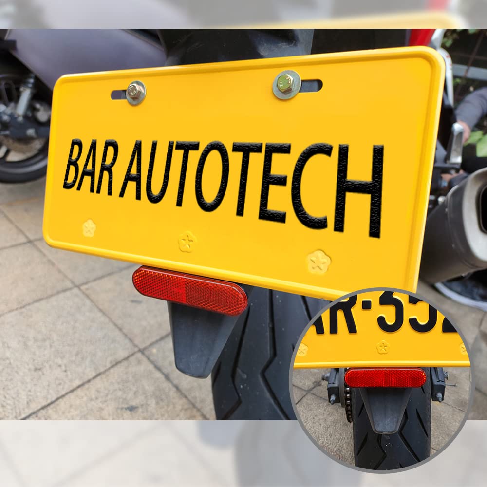 【送料無料】《 BAR AUTOTECH 》 バイクリフレクター 貼り付け式 反射板 40度 ナンバープレート 汎用 プロテクター ステンレス ブラケット (タイプB-40度)