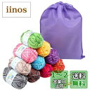 LIHAO 毛糸 アクリル 50g±2g玉巻(約160m) 全10色 段染タイプ カラフル 棒針キャップ かぎ針 段数メーカー 収納袋付き 編み物道具 クリスマ...