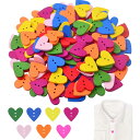 PAVIKE 縫製ボタン 100pcs ハート ボタン 服のボタン ハートホールボタン 縫製工芸品用のDIYボタン飾りDIY 手芸工芸品 裁縫