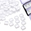 PAVIKE 水彩パンケース 100個セット ハーフパン空 0.6ml 顔料用容器 パレットケース 空の水彩絵の具鍋 顔料 絵の具 塗料 保管 絵皿 ペイントケ...