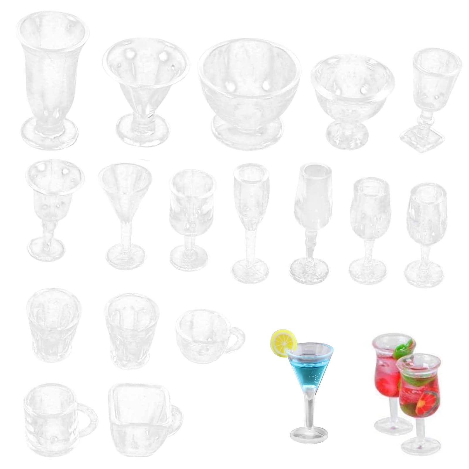 PAVIKE ミニチュアカップ ミニチュア カップモデル ミニチュア ミニチュア グラス 51個入り ドールハウス 小物 ミニチュア食器 ドールハウス食器 ミニドールアクセサリー 透明 プラスチック製 モデル作り ドールハウス作り DIY用品
