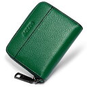 小さい 小銭入れ メンズ 本革 コインケース カードケース YKK ファスナー コンパクト 財布 (グリーン)