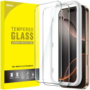 【送料無料】JETech iPhone 16 Pro Max 6.9インチ用 液晶保護フィルム 強化ガラス製 ガイド枠付き ケースに干渉なし HDクリア 2枚セット