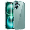 JETech iPhone 16 6.1インチ用 ケース 耐衝撃スマホバンパーカバー ソリッドカラー マットTPUフレーム 傷つけ防止 クリアバック (ティールブルー)