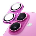 【送料無料】JETech iPhone 16 6.1インチ / iPhone 16 Plus 6.7インチ用 カメラレンズフィルム 全面保護 9H強化ガラス製 リングカバー マットメタルプレート ケースに干渉なし 1枚入り (ピンク)