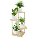 GIBLEA フラワースタンド 室内 花台 観葉植物 台 木製 盆栽棚 プランタースタンド おしゃれ 階段状 ベランダ 玄関 ガーデン (4段)