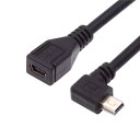 chenyang USB 2.0 Mini USB 5ピン オス-メス 90度 直角データ延長ケーブルアダプター(2)