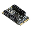 【送料無料】NFHK Mini PCI-E PCI Express to SATA 3.0 4ポートアダプターコンバーター 6Gbps ハードドライブ拡張カード SSD用