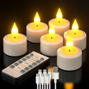 PChero 充電式LEDキャンドル タイマー機 USB充電式無炎ledキャンドル 停電LEDティーライト 省エネ 6個セット 雰囲気が良い 屋内屋外飾り クリスマスツリー ハロウィーン 結婚式 誕生日 パーティーホリデー バレンタイン ホテル レストラン リモコン付