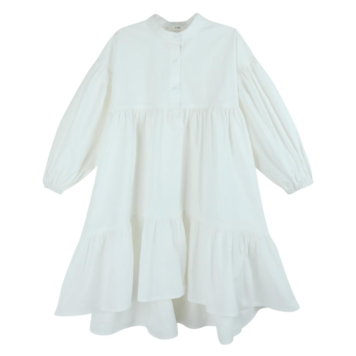 【送料無料】 立ち襟 シャツワンピース キッズ 長袖 女の子 ブラウスワンピース フィッシュテール たっ..