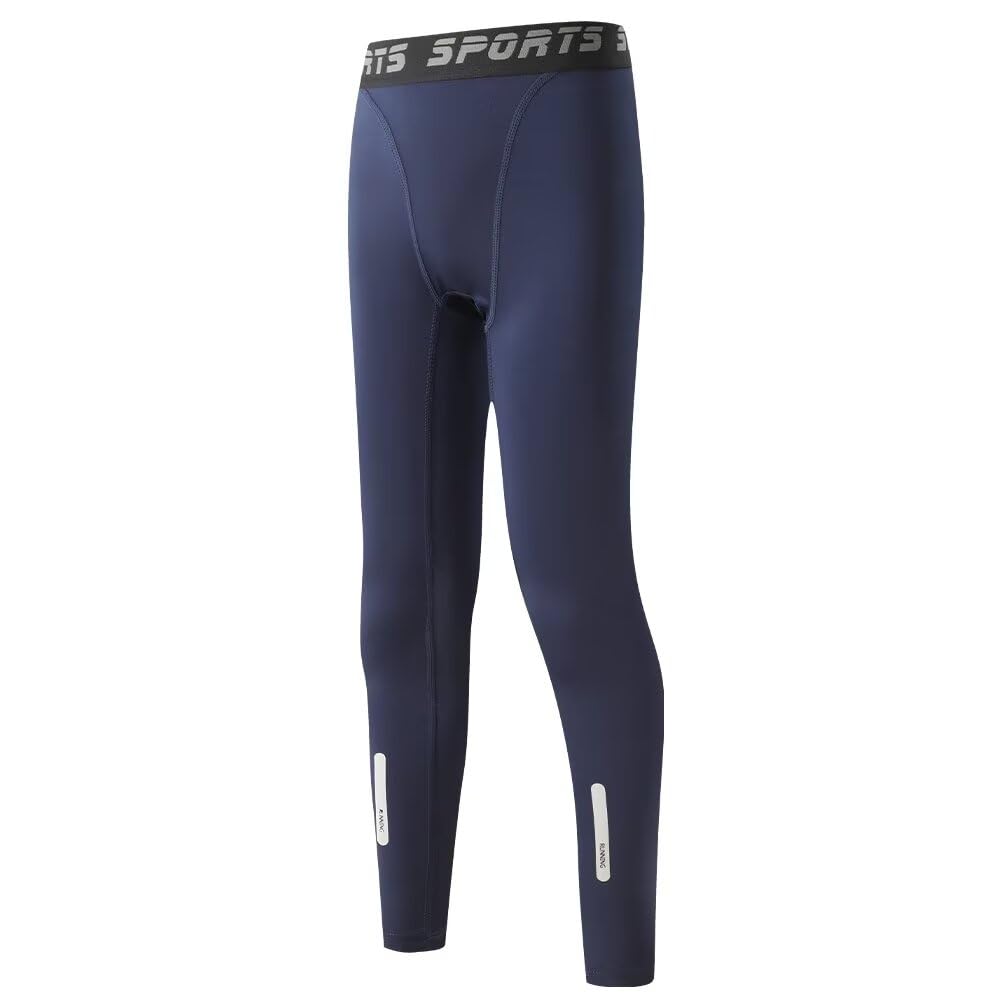【送料無料】 スポーツタイツ ジュニア 野球 インナースパッツ キッズ レギンス コンプレッションタイツ スポーツインナー 子供 スキーウェア サッカー インナー アンダーウェア 色：3339ネイビー、サイズ：160
