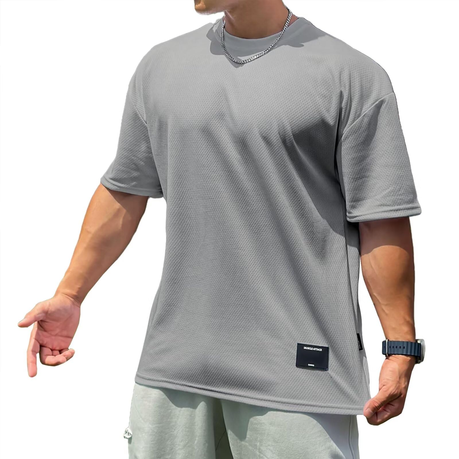 【送料無料】 ジムTシャツ 筋トレ メンズ スポーツ おしゃれ オーバーサイズ 半袖 ストレッチ フィット..