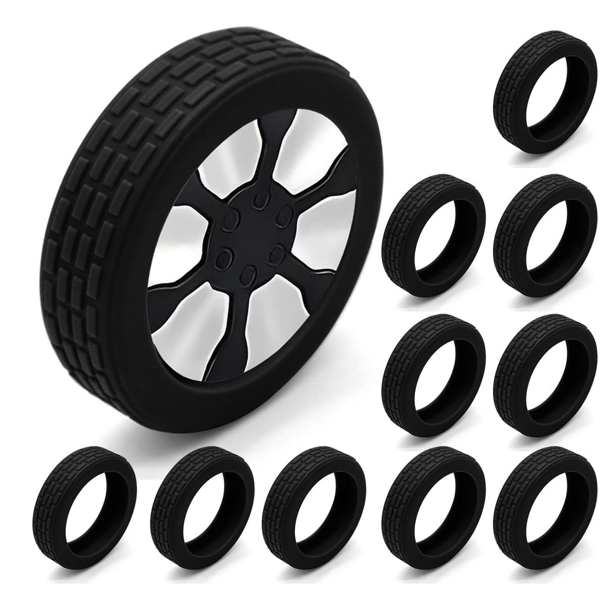 【送料無料】[maruno] スーツケース タイヤカバー 10個 キャスターカバー 脱落防止 キャリーケース 静..