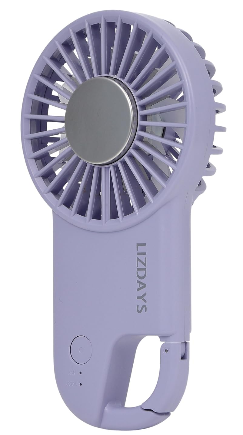 【送料無料】[エンプティオ] 静音 充電式 冷却プレート アウトドア クリップ付き カラビナ ハンディファン 色：ライラックパープル、サイズ：ミニ