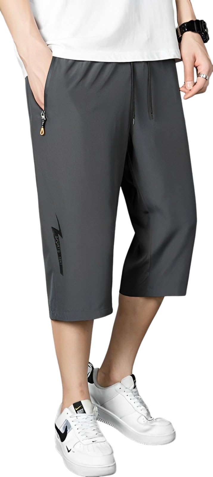 【送料無料】[エンプティオ] ハーフパンツ スポーツ アウトドア ストレッチ 短パン カジュアル ポケット付き 動きやすい メンズ 色：スチールグレー、サイズ：L