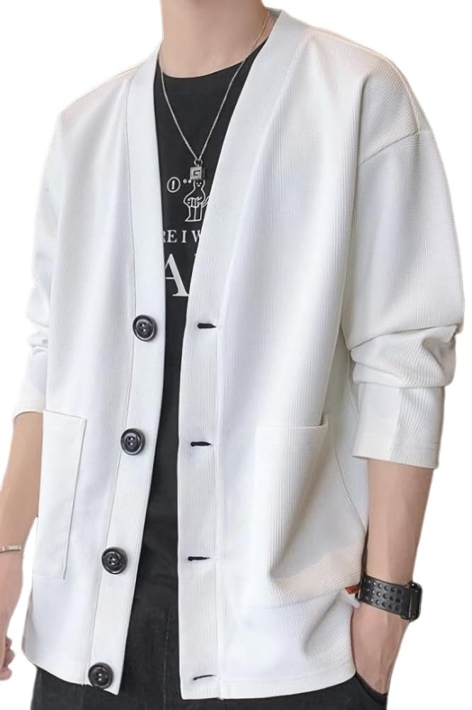 【送料無料】[emptio] [エンプティオ] 羽織り vネック ワッフル ミドル丈 カーディガン シンプル スマ..