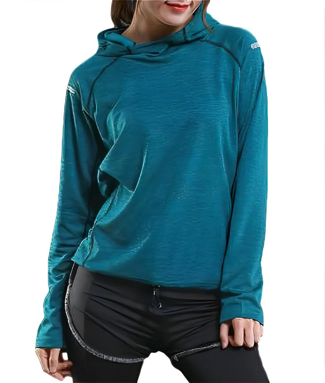 【送料無料】[Cenote Rico] 【シンプル×おしゃれ】 トレーニングウェア レディース 長袖 パーカー 速乾 ジムウェア ヨガウェア スポーツウェア フード付き 色：グリーン、サイズ：2XL