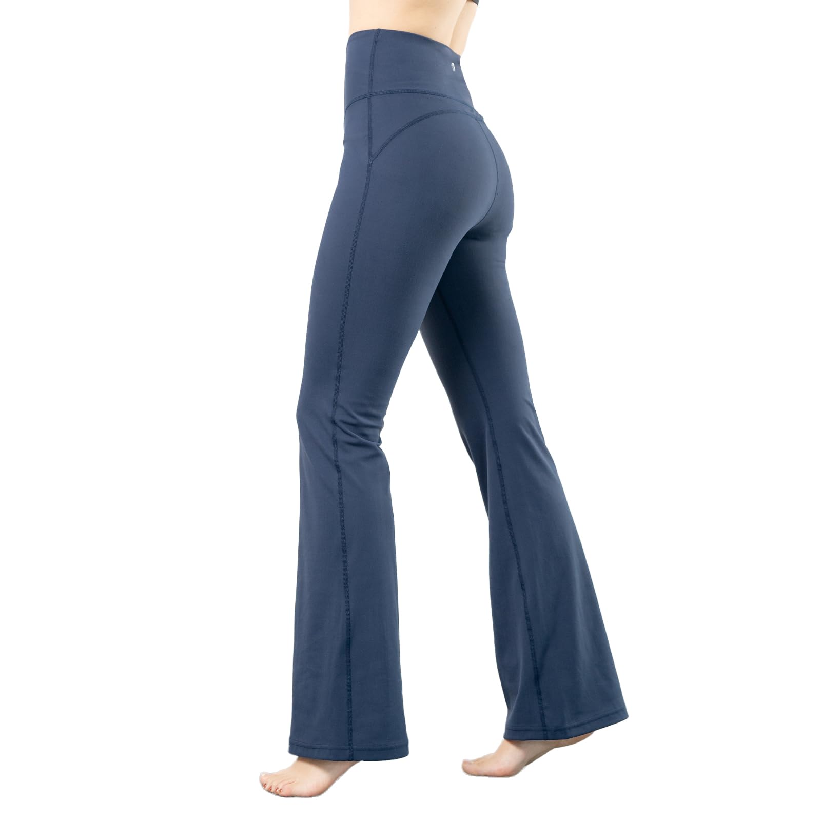 【送料無料】[iito.seasons] フレアパンツ フレアレギンス レギンス ヨガパンツ レディース ヨガ スポーツウェア 10分丈 ハイウエスト 無地 綿 伸縮性 ダンス フィットネス ストレッチ 美脚 吸汗 速乾 快適 着痩せ UVカット 色：ネイビー、サイズ：XL